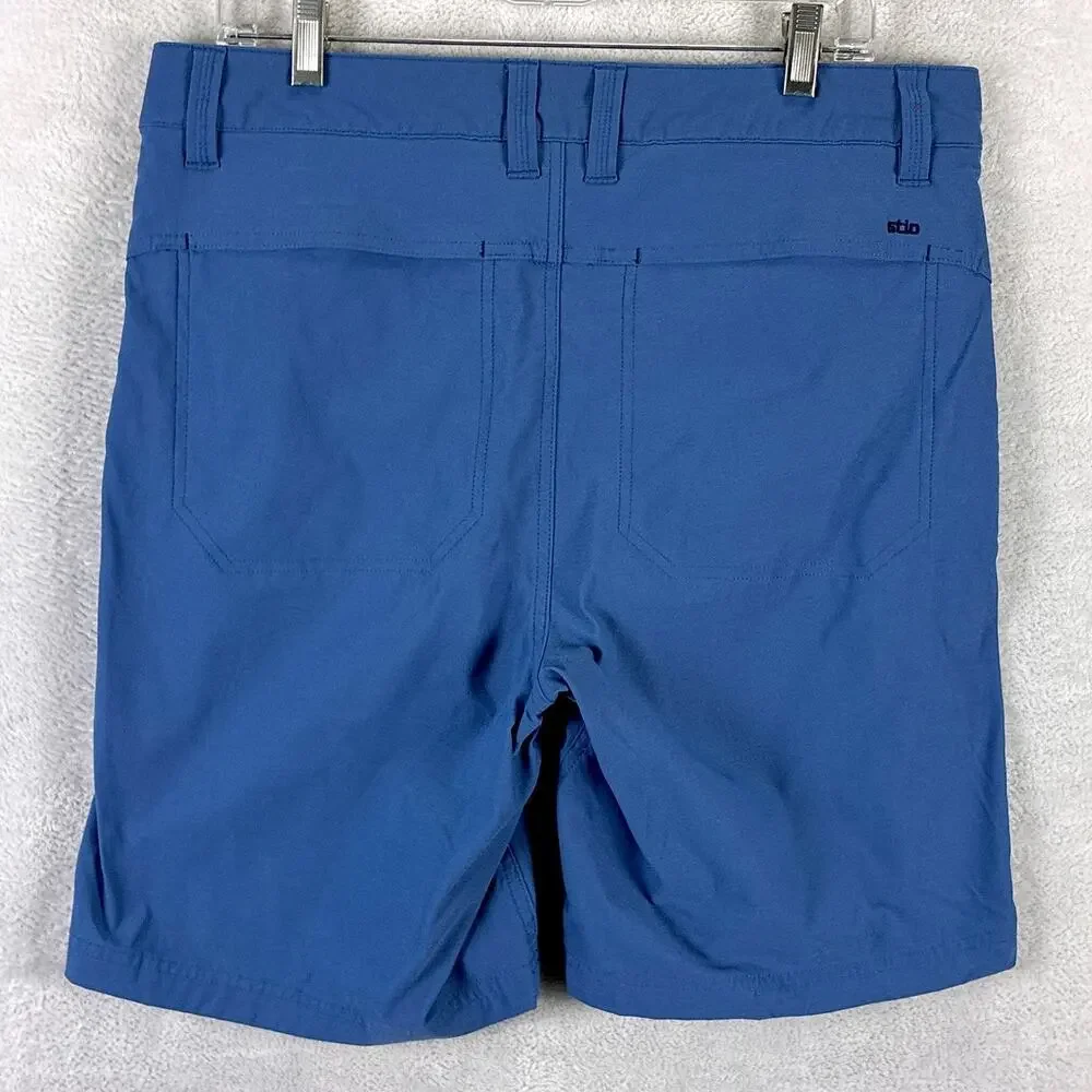 Stio Chino Shorts Mens 34 Blue Coburn Nylon Performance Stretch Preppy Outdoors